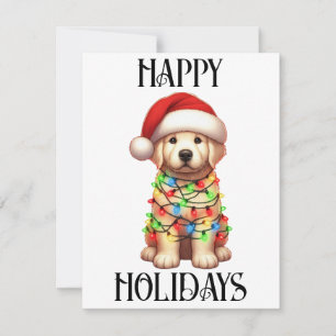 Cartes Pour Fêtes Annuelles Joli Golden Retriever de Noël