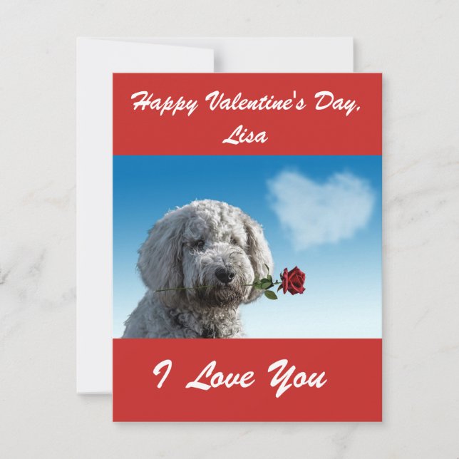 CARTES POUR FÊTES ANNUELLES JOLI GOLDENDOODLE SAINT-VALENTIN PERSONNALISÉ (Devant)