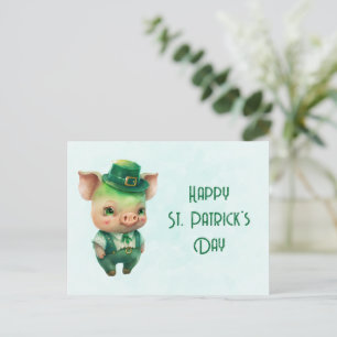Cartes Pour Fêtes Annuelles Joli Green St. Patrick's Day Pig