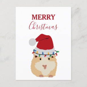 Cartes Pour Fêtes Annuelles Joli Hamster de Noël Funny Animal Santa Hat