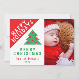 Cartes Pour Fêtes Annuelles Joli jeu Red Green sapin de Noël Photo famille