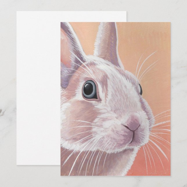 Cartes Pour Fêtes Annuelles Joli lapin (Devant / Derrière)