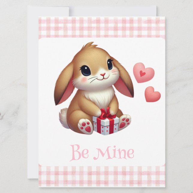 Cartes Pour Fêtes Annuelles Joli lapin de la Saint-Valentin  (Devant)