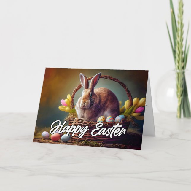 Cartes Pour Fêtes Annuelles Joli lapin de Pâques (Devant)