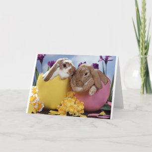 Cartes Pour Fêtes Annuelles Joli lapin de Pâques à l'intérieur des oeufs