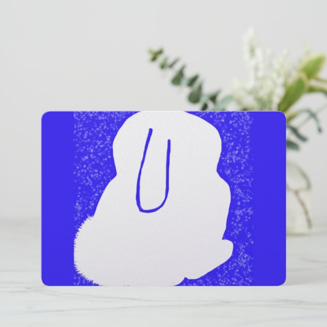 Cartes Pour Fêtes Annuelles Joli lapin solstice d'hiver plat (Debout devant)