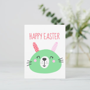 Cartes Pour Fêtes Annuelles Joli lapin vert de Pâques