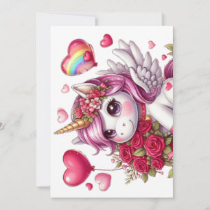 Cartes Pour Fêtes Annuelles Joli licorne de la Saint-Valentin