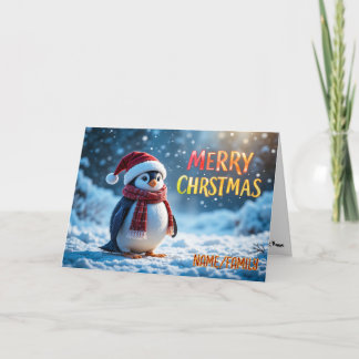 Cartes Pour Fêtes Annuelles Joli Manchot de Noël