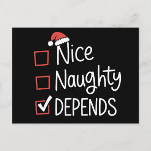 Cartes Pour Fêtes Annuelles Joli Méchant Depends Liste de Noël Xmas Père Noël