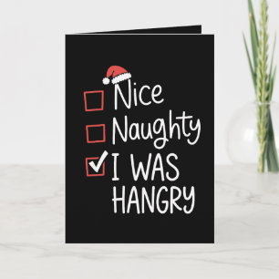 Cartes Pour Fêtes Annuelles Joli Méchant J'étais Affamé Liste de Noël Xmas