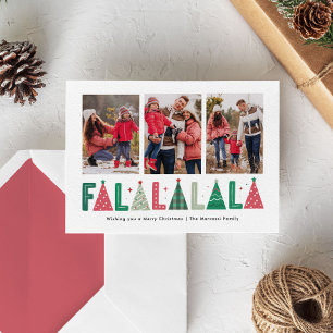 Cartes Pour Fêtes Annuelles Joli Moderne Whimsical Fa La La Holiday Photo
