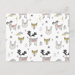 Cartes Pour Fêtes Annuelles Joli Motif animal de bois