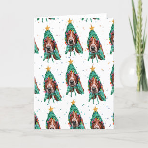 Cartes Pour Fêtes Annuelles Joli motif de chien Basset Hound pour Noël
