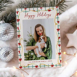 Cartes Pour Fêtes Annuelles Joli Motif de la corneille rouge rouge 1 Photo