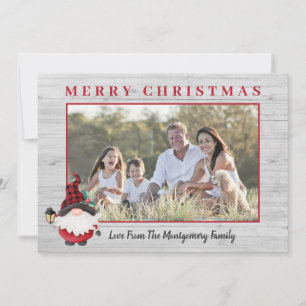 Cartes Pour Fêtes Annuelles Joli nain bûcheron de Noël avec photo personnalisé