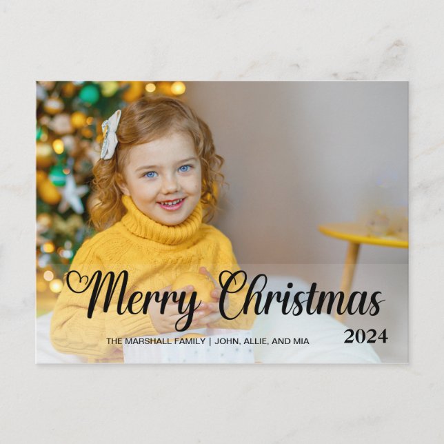 Cartes Pour Fêtes Annuelles Joli Noël 2024 Typographie photo (Devant)