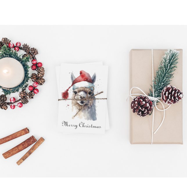 Cartes Pour Fêtes Annuelles Joli Noël Alpaca, coutume (Créateur téléchargé)