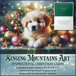 Cartes Pour Fêtes Annuelles Joli Noël Chiot Inspirationnel Verse chrétien
