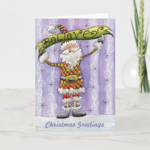 Cartes Pour Fêtes Annuelles Joli Noël de dessin animé, je crois au Père Noël