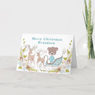 Cartes Pour Fêtes Annuelles Joli Noël de Grandson avec une police spéciale