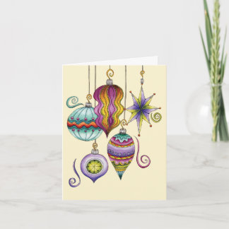 Cartes Pour Fêtes Annuelles Joli Noël, élégants et fantaisie ornements en verr