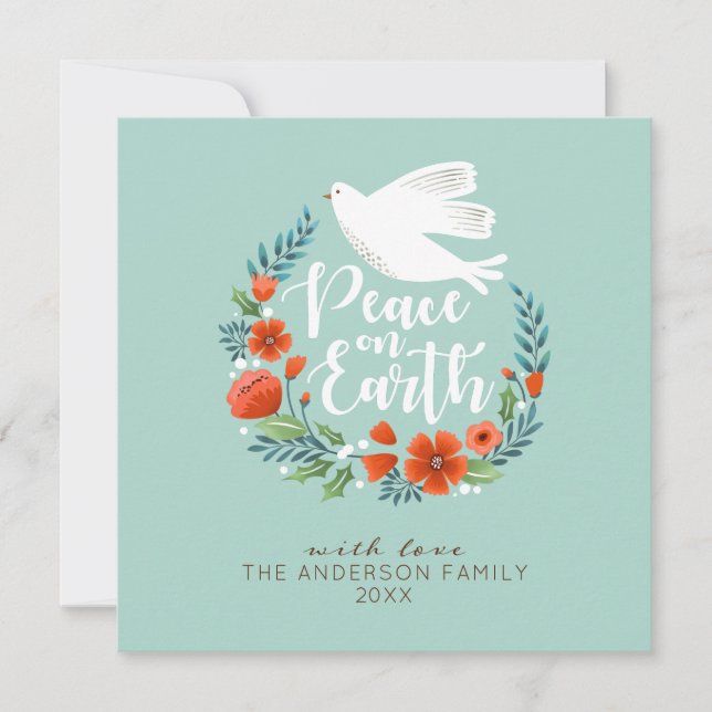 Cartes Pour Fêtes Annuelles Joli Noël Floral Wreath Photo (Devant)