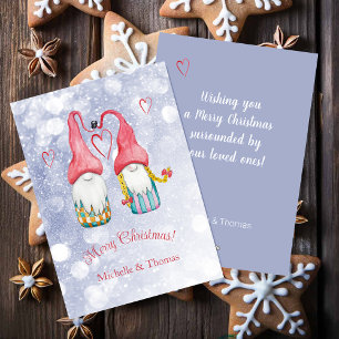 Cartes Pour Fêtes Annuelles Joli Noël Gnome Twins Aquarelle Art