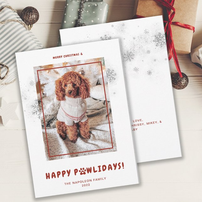 Cartes Pour Fêtes Annuelles Joli Noël Joyeux Joyeux PAWlidays Photo Animaux (Créateur téléchargé)