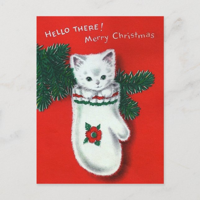 Cartes Pour Fêtes Annuelles Joli Noël Kitten (Devant)