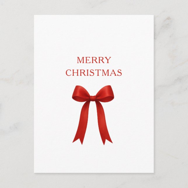 Cartes Pour Fêtes Annuelles Joli Noël Rouge Bow (Devant)