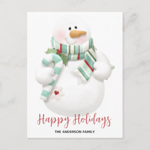 Cartes Pour Fêtes Annuelles Joli Noël Snowman Joyeux Vacances