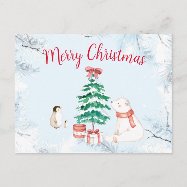 Cartes Pour Fêtes Annuelles Joli Noël tout blanc (Devant)
