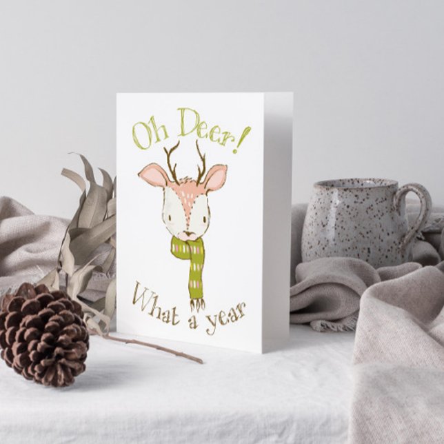 Cartes Pour Fêtes Annuelles Joli Oh Cerf Quelle Année Citation Noël (Get into the holiday spirit with a heartfelt folded christmas card! 🎅)