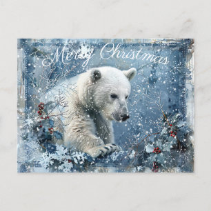 Cartes Pour Fêtes Annuelles Joli Ours polaire Noël d'hiver