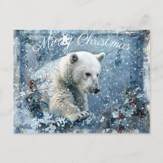 Cartes Pour Fêtes Annuelles Joli Ours polaire Noël d'hiver