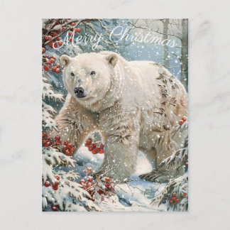 Cartes Pour Fêtes Annuelles Joli Ours polaire Noël d'hiver