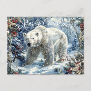 Cartes Pour Fêtes Annuelles Joli Ours polaire Noël d'hiver