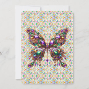 Cartes Pour Fêtes Annuelles Joli papillon Mardi Gras