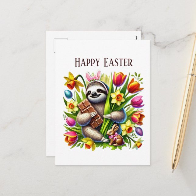 Cartes Pour Fêtes Annuelles Joli Pâques doux ajouter un message (Devant/Arrière en situation)
