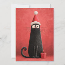Joli Père Noël Chat Noir pour Amateur d'Animaux