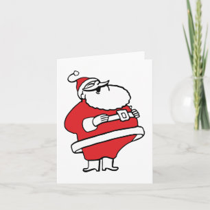 Cartes Pour Fêtes Annuelles Joli Père Noël de dessin animé riant Ho Ho Ho