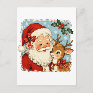 Cartes Pour Fêtes Annuelles Joli Père Noël de Noël Renne