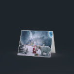 Cartes Pour Fêtes Annuelles Joli Père Noël et ours polaires avec beaucoup de n<br><div class="desc">Joli et mignon Père Noël avec ours polaires.</div>