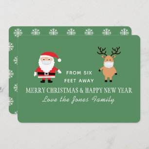 Cartes Pour Fêtes Annuelles Joli Père Noël & Reindeer Masque Noël