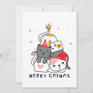 Cartes Pour Fêtes Annuelles Joli plaisir Noël Doddle Chats