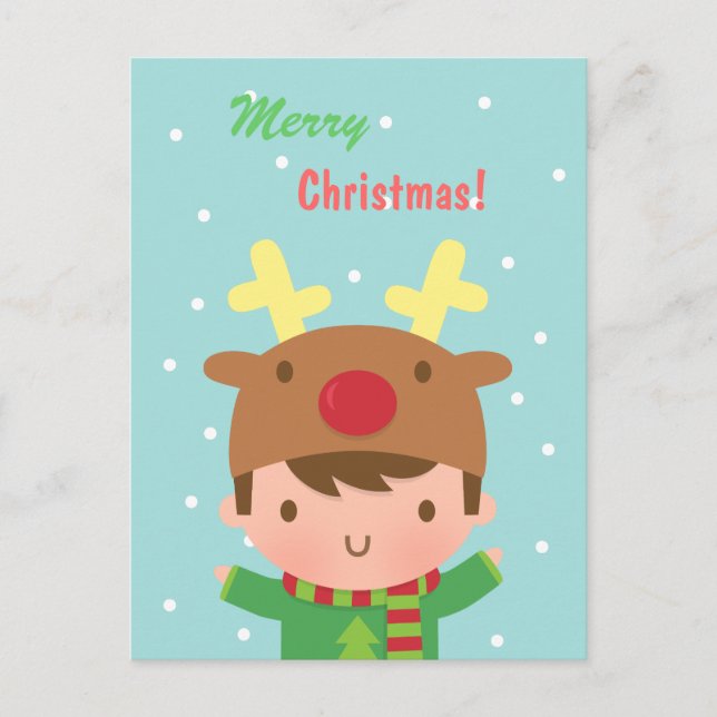 Cartes Pour Fêtes Annuelles Joli Reindeer Boy Noël Pour Lui (Devant)