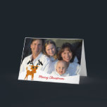 Cartes Pour Fêtes Annuelles Joli renne avec photo de famille ou couple<br><div class="desc">Voir plus Designs de Noël par Sandra</div>