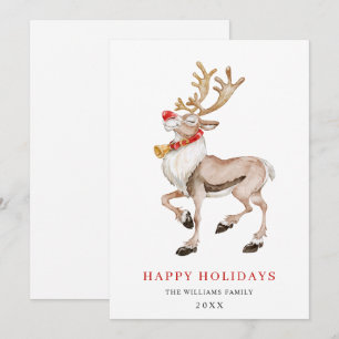 Cartes Pour Fêtes Annuelles Joli Renne de Dessin Animé Vœux de Joyeux Noël