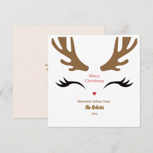 Cartes Pour Fêtes Annuelles Joli Renne Face Moderne Joyeux Noël